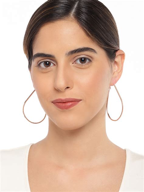 Teardrop Rose Gold Hoops – ChicMela