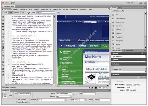 Overview of the Dreamweaver workspace