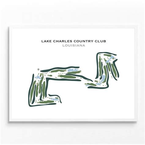 Lake Charles Country Club, LA | Golf Course Map, Golf Map, Golfer Gift ...