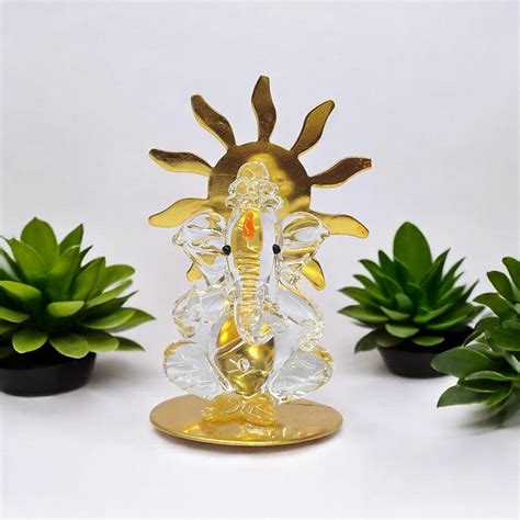 Buy Ganesha Murti Glass Idol Online in India | Vaaree