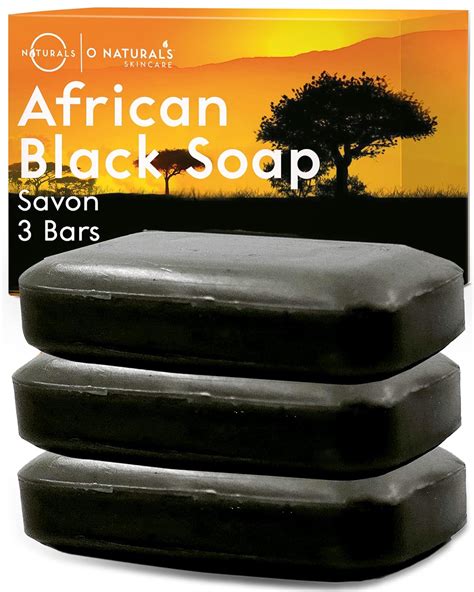 Amazon.com : O Naturals Organic African Black Soap Bar 3PC - Rich in African Shea Butter - Helps ...
