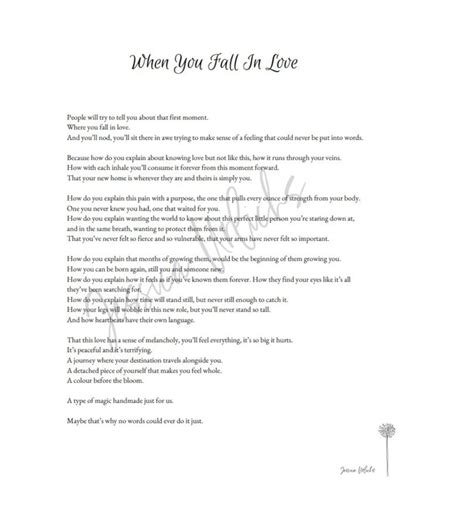 When You Fall in Love Poem - Etsy
