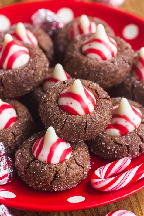 Classic Chocolate Peppermint Kiss Cookies - Fun Cookie Recipes