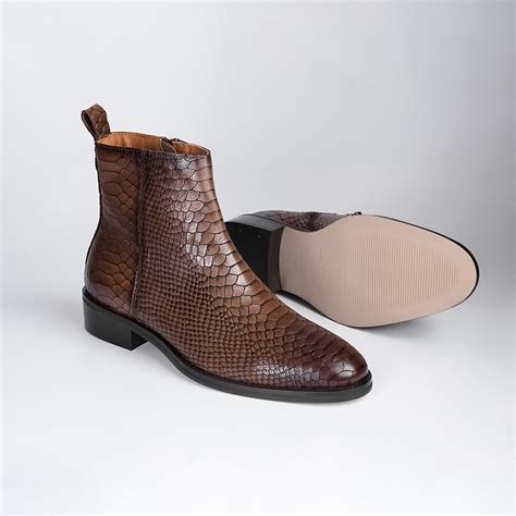 Premium Chestnut Leather Chelsea Boots with Side Zipper Brown – Piel Cuero