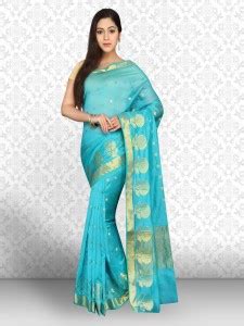 Buy Pavechas Self Design Banarasi Cotton Blend Multicolor Sarees Online ...
