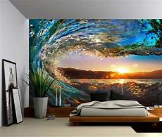 Sunset Wall Murals by Sunset Sea Wave Large Wall Mural Self Adhesive Vinyl Sunset Wall Murals