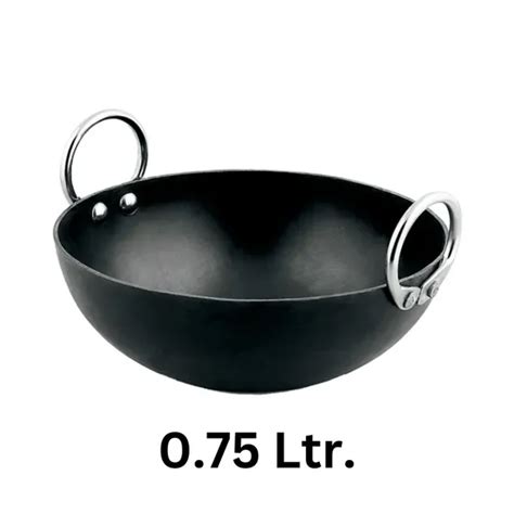 Veer enterprises Black Pure Iron Kadhai| Induction Compatible Kadhai(7 ...