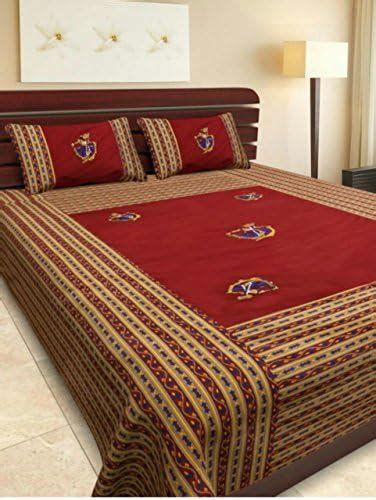 Kuber Industries Embroidery Design 144 TC Cotton Double Bedsheet with 2 ...