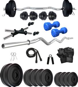 KRX 50 kg PVC 50 KG COMBO 3 WB With PVC Dumbbells Home Gym Combo Price ...