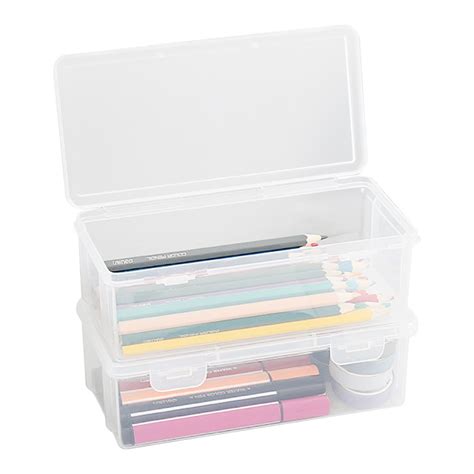 3 Pack Plastic Pencil Box, Large Hard Pencil Box Bulk, Clear Crayon Box ...