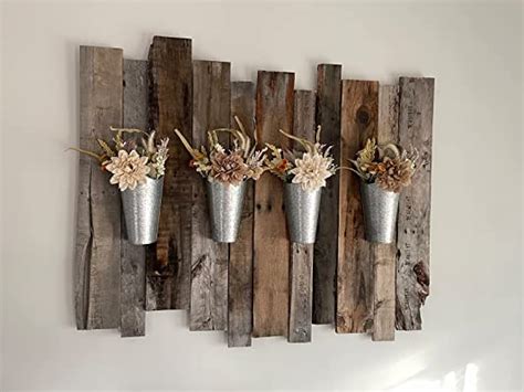 Buy MUKCHAP 4 Pack Galvanized Metal Wall Planter, 12 Inches Tall Tin ...