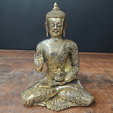 Brass Blessing Buddha Statue 8 Inch – StatueStudio