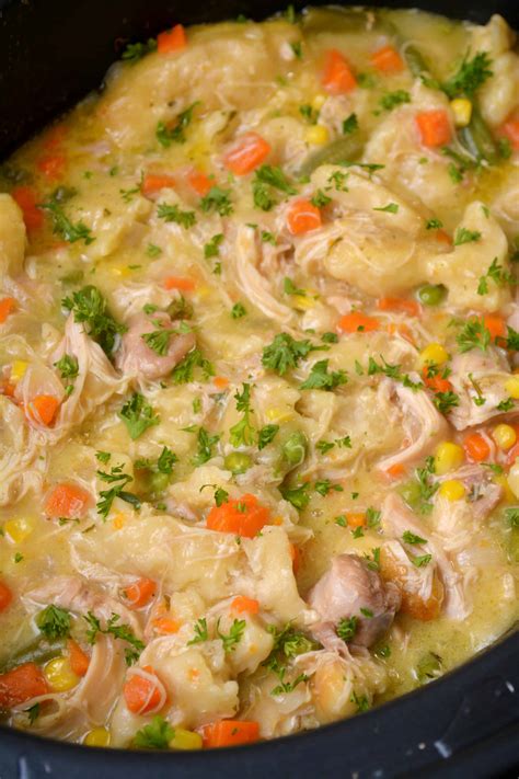 Crock Pot Chicken and Dumplings - Easy Homemade Chicken and Dumplings