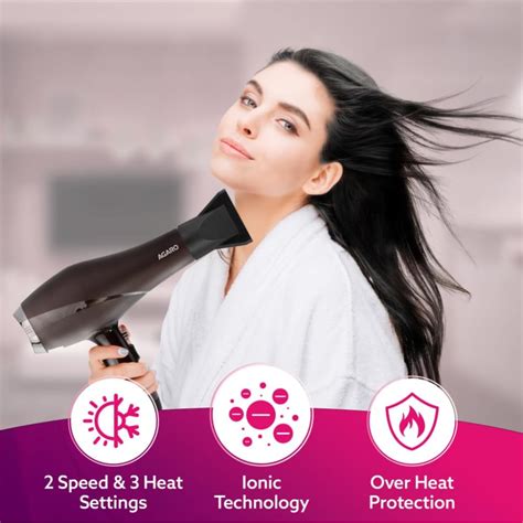 AGARO HD-1130 2000 Watts Professional Hair Dryer with AC Copper Motor ...