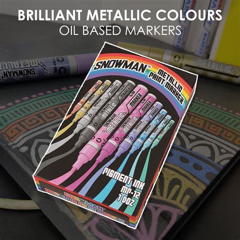 Snowman Oil Based Paint Marker - Metallic Set of 12 | Art Lounge