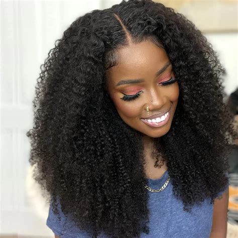 Amazon.com : PRIMELACE Curly V Part Wig Kinkycurly Wig Human Hair ...