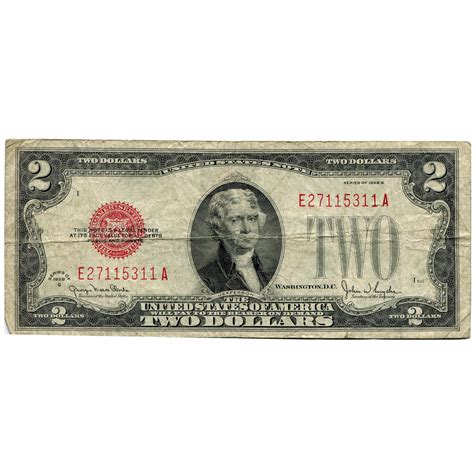 44 1928 2 dollar bill red seal value