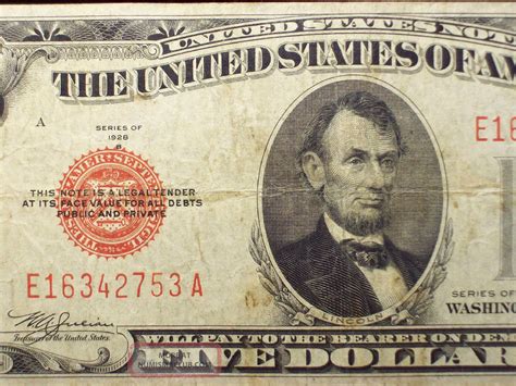 Five Dollar Bill With Red Stamp - Stamp Collector Resources