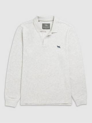 Rodd & Gunn Gunn Cotton Slim Fit Long Sleeve Polo Shirt, Cloud