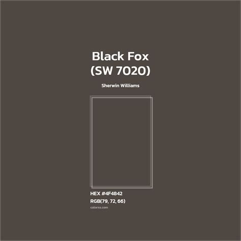 Sherwin Williams Black Fox (SW 7020) Paint - color codes, matching ...