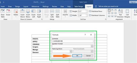 Adding Formulas Word 的图像结果