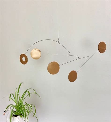 Gold Hanging Mobile, Kinetic Mobile, Art Mobile, Modern Mobile, Mid ...