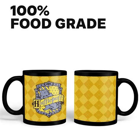 Buy Harry Potter Crest Hufflepuff Ceramic 3D Black Coffee Mug - 325 Ml ...