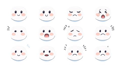 Cute Kawaii Emoji Set Adorable Chibi Emoticons | Premium AI-generated image