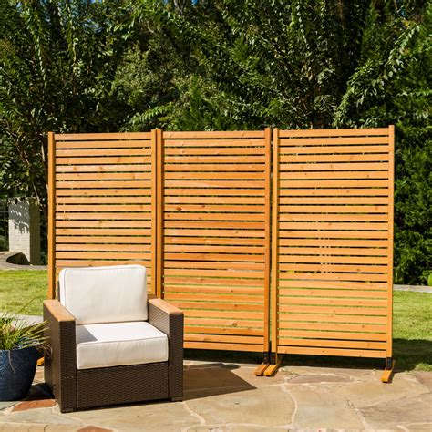 Outdoor Wooden Slat Privacy Panels Bamboo Slat Fence Screen Roll