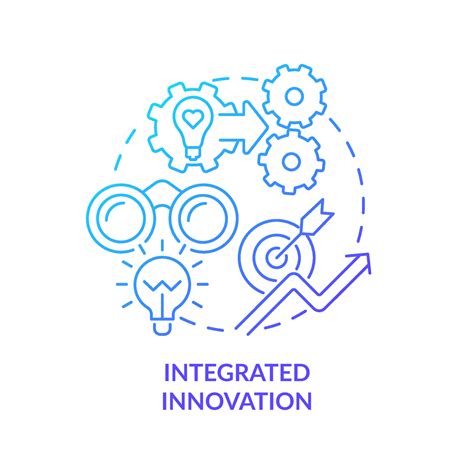 Integrated innovation blue gradient concept icon. Future of innovation ...
