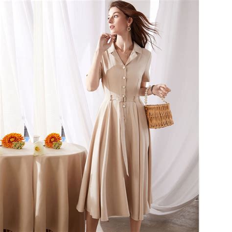 1950s Women's Midi Dress, Button up Shirt Dress, Summer Short Sleeve ...