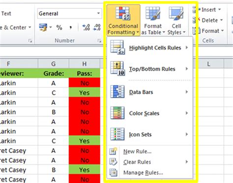 Excel Conditional Formatting Tutorial 的图像结果
