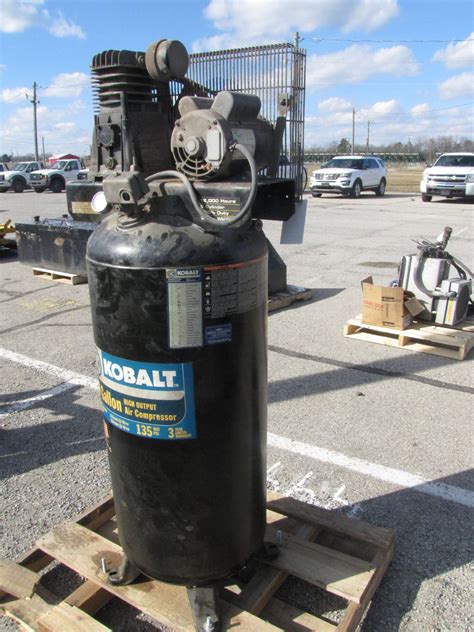 Kobalt 60-gal vertical air compressor, 7HP--3.5HP running, cast iron pump, Model-K7060HFV, single