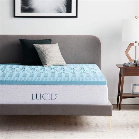 LUCID Memory Foam Mattress Topper Single Bed (90 x 190 cm) | With 5 Zones and Cooling Gel ...