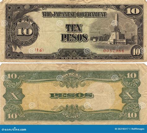 Japan Ten Pesos WWII stock image. Image of money, japan - 26318317 - currency of japan to peso