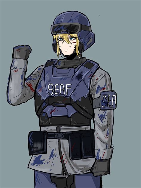 seaf soldier (helldivers) drawn by chickenartist | Danbooru