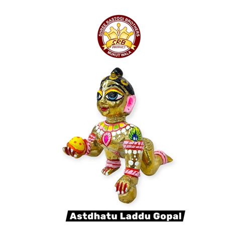 Asthdhatu Laddu Gopal Idol With Painted Shringar