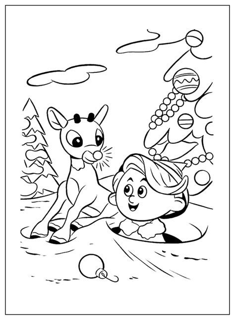 Rudolph Colouring In Printable