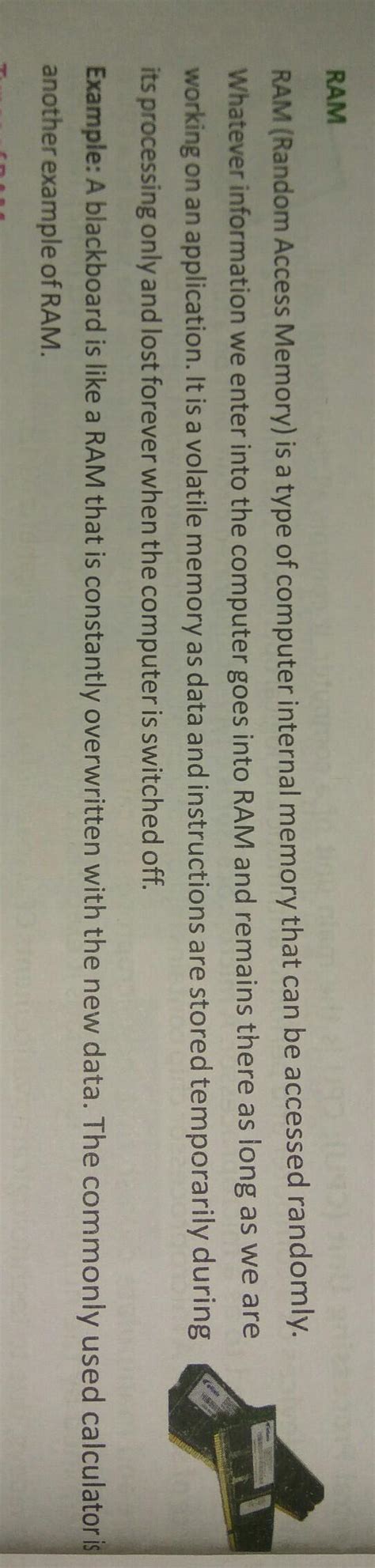 there are mainly two types of memory of computer RAM and ROM which of ...