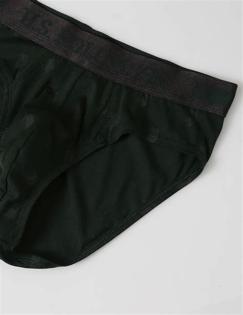 Buy Men Mid Rise Brand Print PB002 Premium Briefs - Pack Of 1 Green|U.S ...