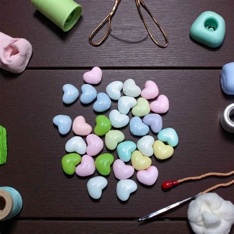 Buy Trending Vibrant Acrylic Heart Beads at lowest price in India – Eva ...
