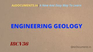 ENGINEERING GEOLOGY(18CV36)