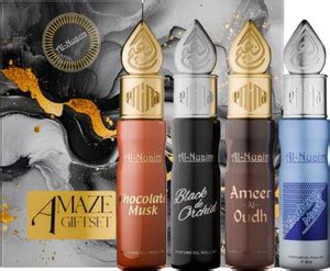 Al-Nuaim Amaze 4 Attar Gift Set For Men & Women (4 X 6ml) Floral Attar ...