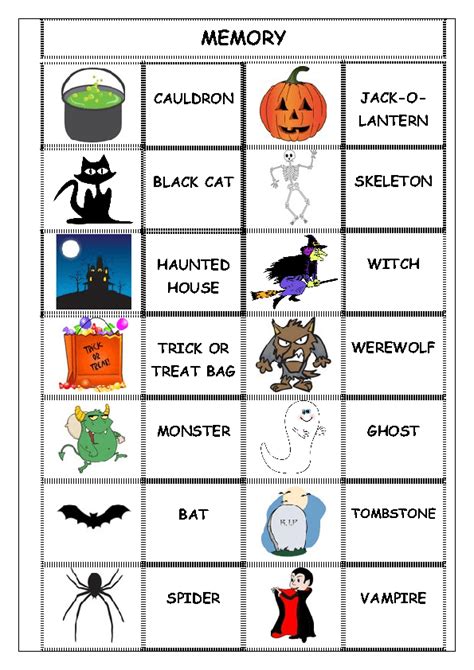 Halloween Memory Game Printable Cards at Mark Canales blog
