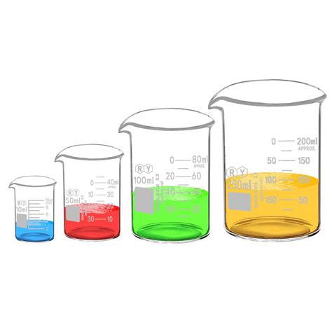 Glass Beakers Set Borosilicate Graduated Measuring Low Form Glass ...