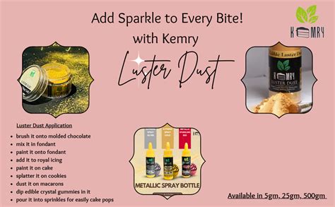 Kemry Luster Dust (Aster Pink) | 5gm | Glitter Shine Dust| Luster Dust ...