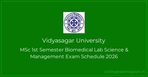 Vidyasagar University: MSc 1st Semester Biomedical Lab Science ...