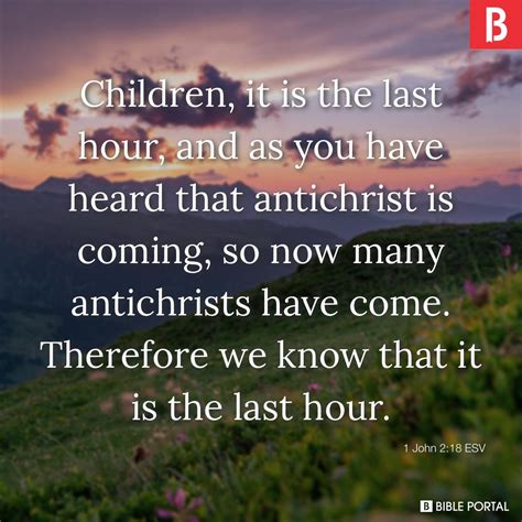 1 John 2:18 ESV picture - Bible Image- Bible Portal