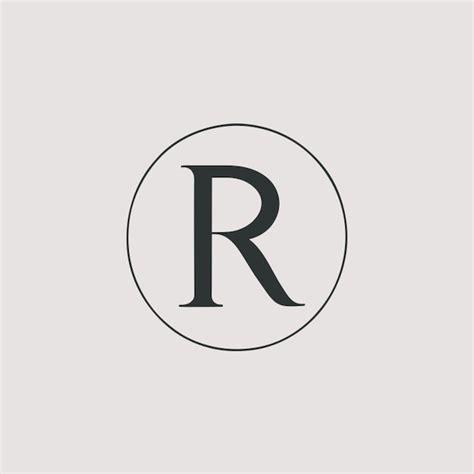 Minimalistic logo with the letter r vector illustration line art ...