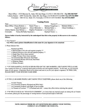 Elite Escrow - Fill Online, Printable, Fillable, Blank | pdfFiller